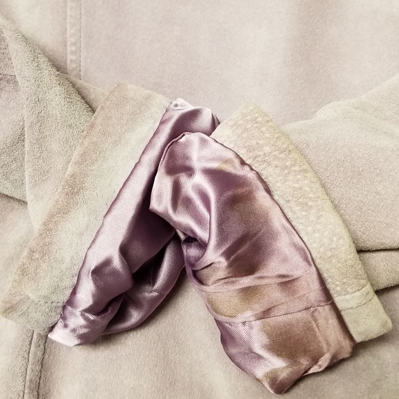 ✅#55C Pre-owned Classiques Entier mauve suede coat S - Picture 12 of 15
